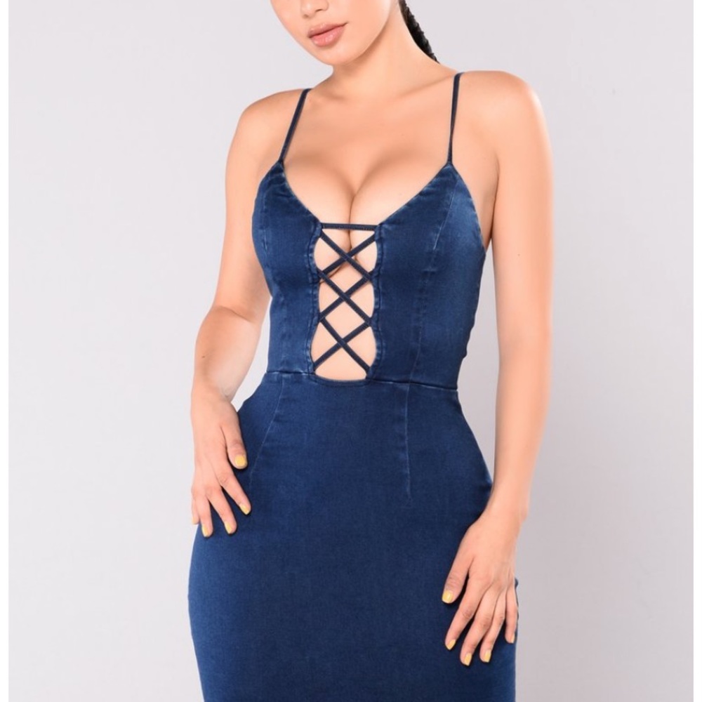 Denim midi dress